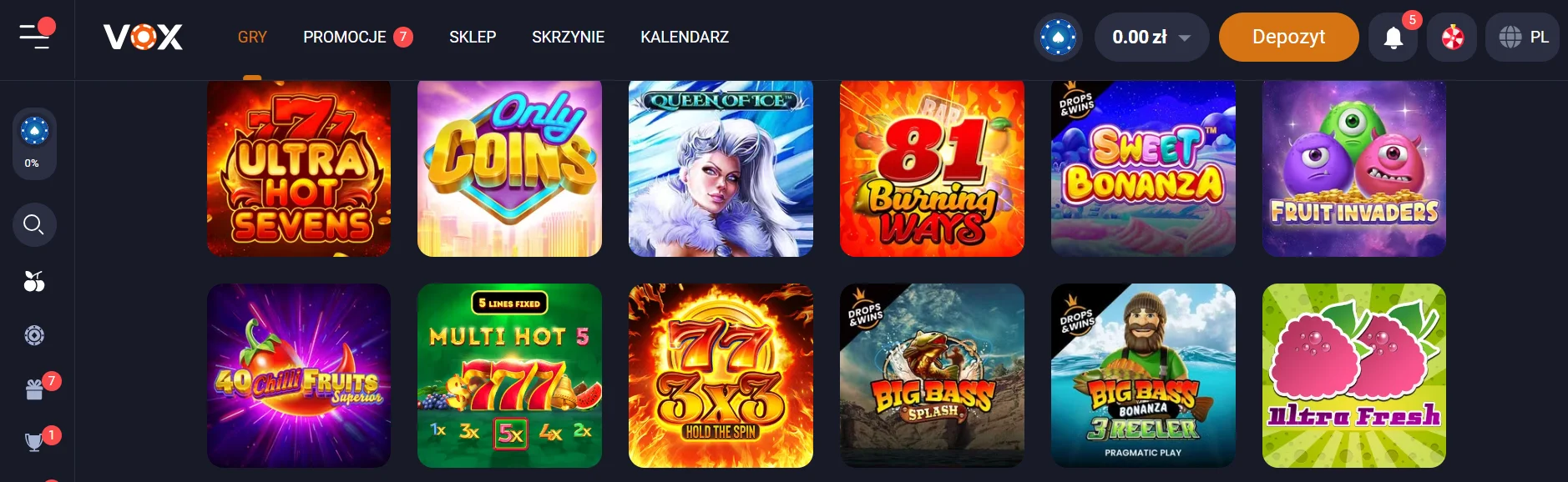 Prezentacja oferty powitalnej w VOX Casino